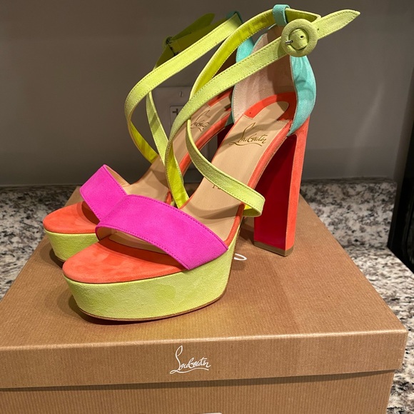 Christian Louboutin Loubi Bee Alta 130 suede 39.5 - Picture 1 of 4